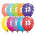 Mayflower Distributing Qualatex 85932 11 in. 13th Birthday A Round Latex Balloon 85932